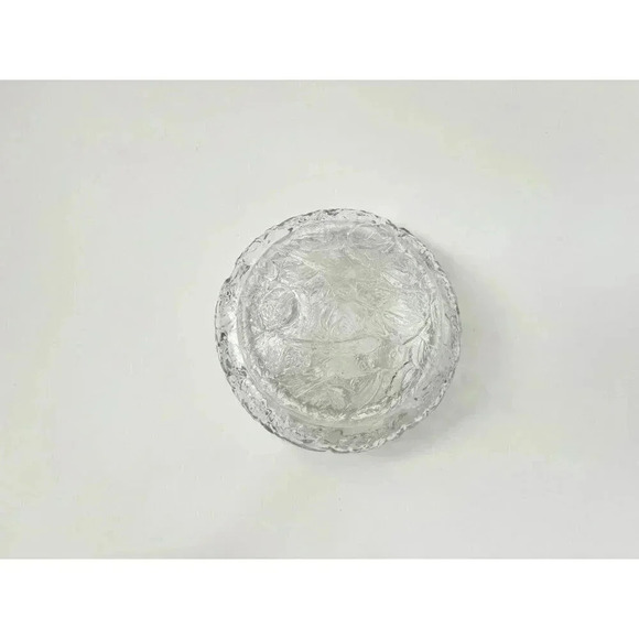 Italian Made Rose Bud Designed Glass Vanity Puff Box Jar - Picture 10 of 10